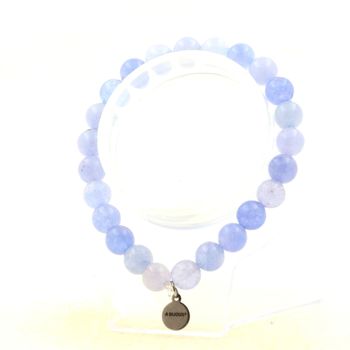 Bracelet Perles Aigue-Marine 8 mm.