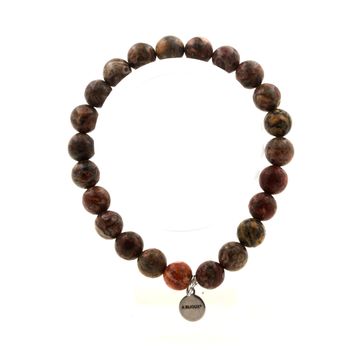 Bracelet Perles Jaspe Léopard 8 mm.