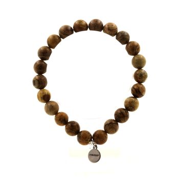 Landscape Jasper Bracelet 8 mm Beads.