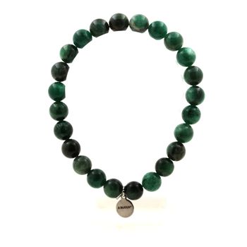 Green Mica grade 5A from Tanzania Bracelet 8 mm Beads.