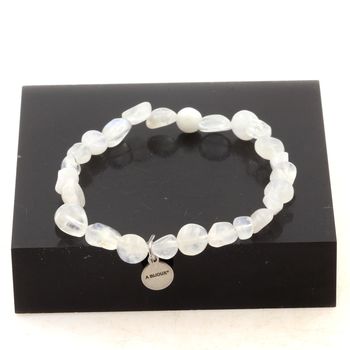 Bracelet Perles Pierre de lune d'Inde.