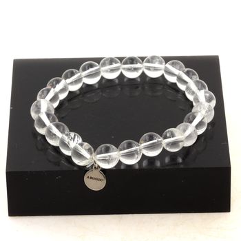Bracelet Perles Quartz du Brésil 8 mm.