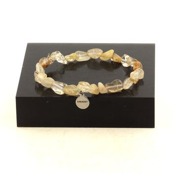 Golden Rutile Quartz from Brazil Bracelet Beads.