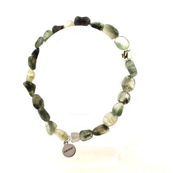 Green Rutile Quartz from Brazil Bracelet Beads.