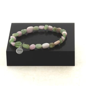 Green Kyanite from Brazil + Kunzite from Brazil Bracelet Beads.