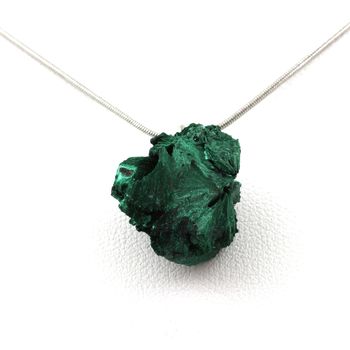 Raw Malachite Necklace. 30.99 ct.