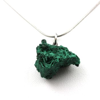Raw Malachite Necklace. 33.07 ct.