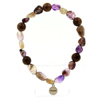 Auralite from Canada + wood 8 mm Bracelet Beads.