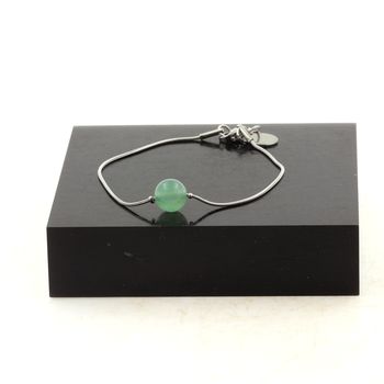 Stainless steel bracelet 1 Aventurine Bead 8 mm.