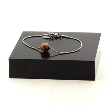 Stainless steel bracelet 1 Agate crazy lace Bead 8 mm.