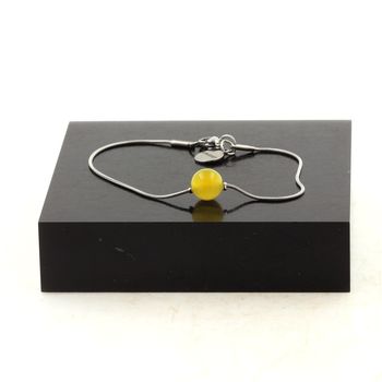 Stainless steel bracelet 1 Yellow Sardonyx Bead 8 mm.