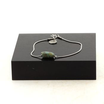 Stainless steel bracelet 1 Freeform African Turquoise from Africa 5mm-8mm Bead.