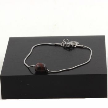Stainless steel bracelet 1 Freeform Red Tiger Eye from Brazil Bead 5mm-8mm.