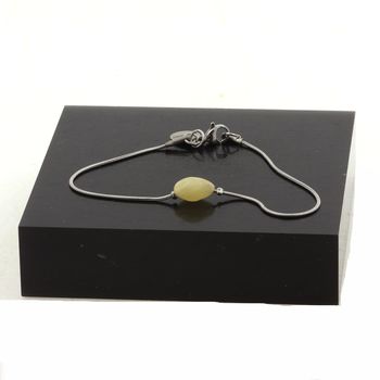 Stainless steel bracelet 1 Freeform Yellow calcite from the UK Bead 5mm-8mm.