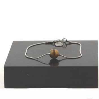 Stainless steel bracelet 1 Tiger Eye Bead 8mm.