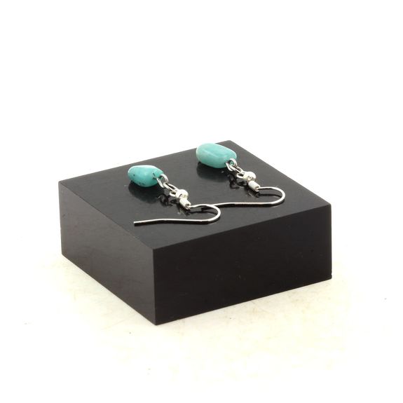 Stainless steel Earrings Amazonite from Brazil 1 Bead.
