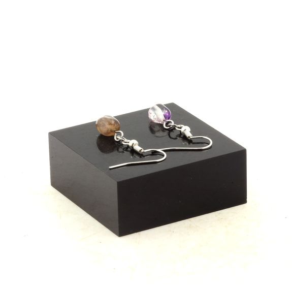 Stainless steel Earrings Auralite from Canada 1 Bead.