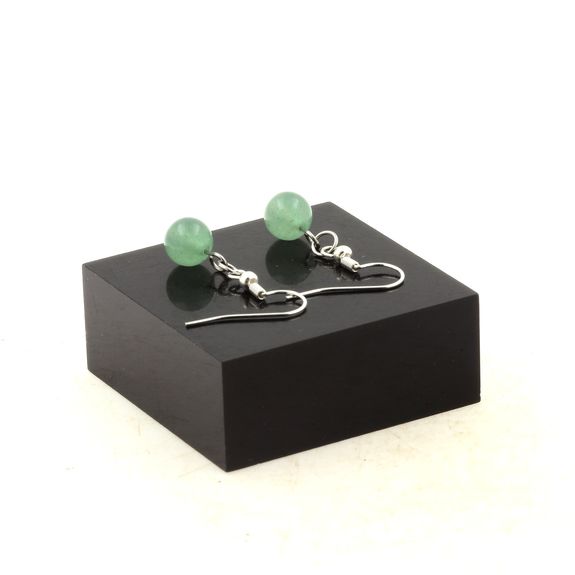 Stainless steel Earrings Aventurine 8 mm 1 Bead.