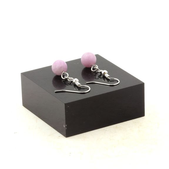 Stainless steel Earrings Matte purple Mica 8 mm 1 Bead.