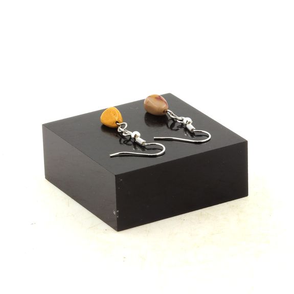Stainless steel Earrings Mookaite from Australia 1 Bead.