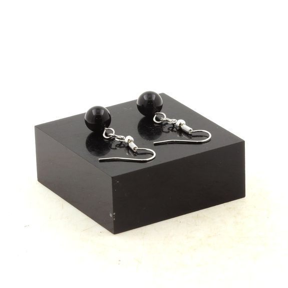 Stainless steel Earrings Golden Obsidian 8 mm 1 Bead.