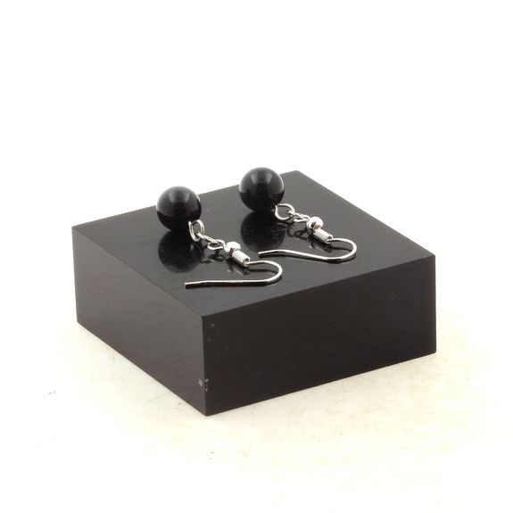 Stainless steel Earrings Hawk's Eye 8 mm 1 Bead.