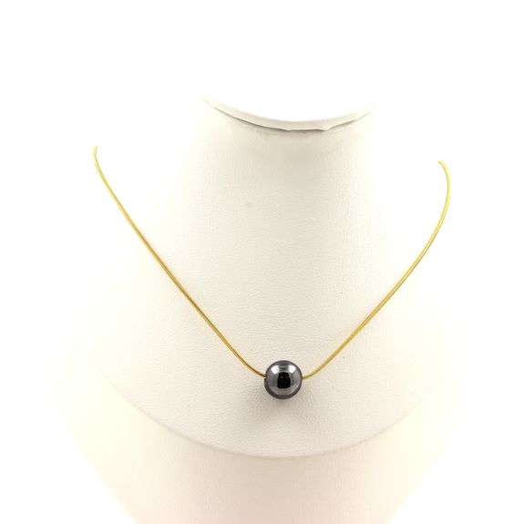 Collier 1 perle Hématite 10 mm