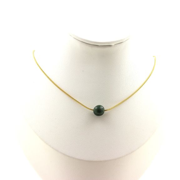 Collier 1 perle Agate mousse 8 mm