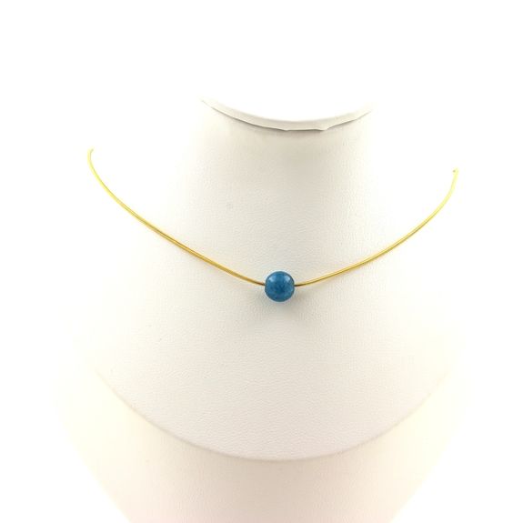 Collier 1 perle Apatite 8 mm