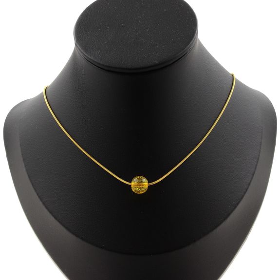 Collier 1 perle Citrine 8 mm