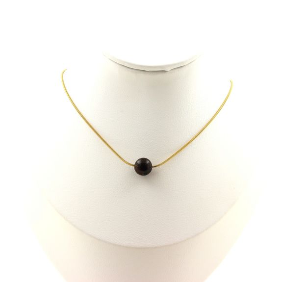 Collier 1 perle Bronzite 8 mm