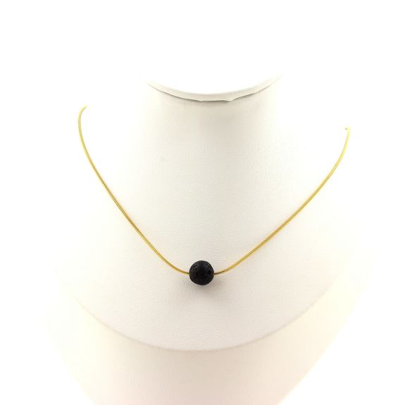 Collier 1 perle Lave 8 mm