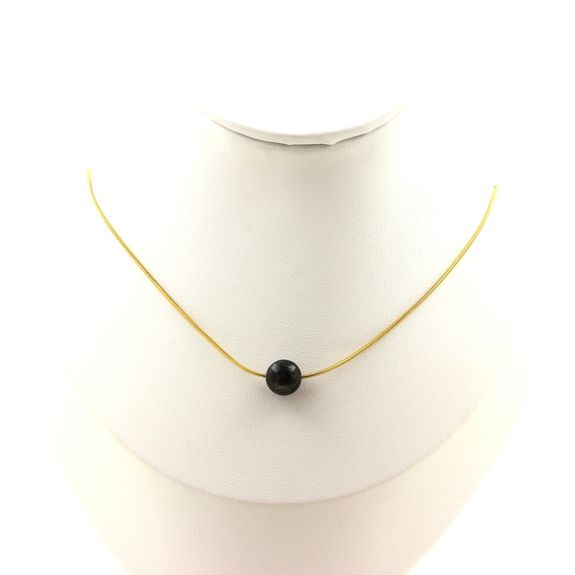 Collier 1 perle Emeraude de Zambie 8 mm