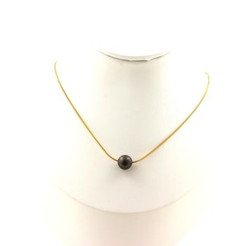 Collier 1 perle Pyrite d'Espagne 8 mm