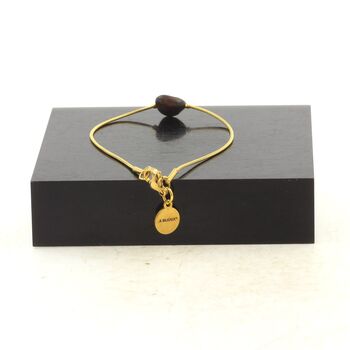 Golden stainless steel bracelet 1 Bronzite from Brazil Freeform 5 mm-8 mm Bead.