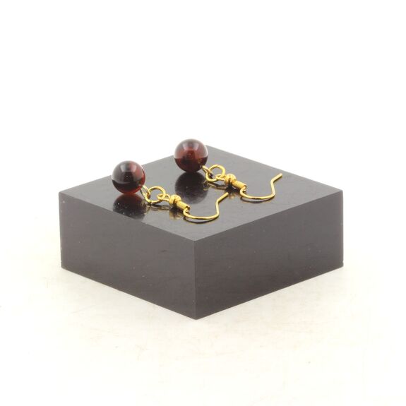 Boucles D'oreilles 1 Perle Agate de Rêve en acier doré inoxydable.