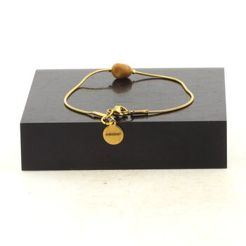 Golden Stainless steel bracelet 1 Freeform Mookaite from Australia Bead 5mm-8mm.