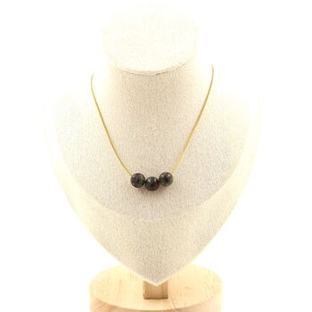 Dragon Blood Jasper 8 mm 3 beads necklace. Golden stainless steel chain
