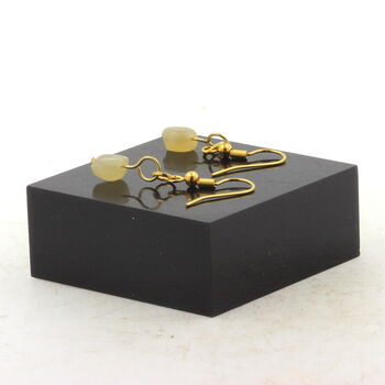 Golden Stainless steel Earrings Yellow Calcite from the UK 1 Bead.
