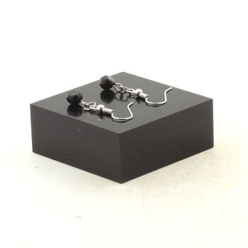 Stainless steel Earrings Hypersthene from Egypt 1 Bead.