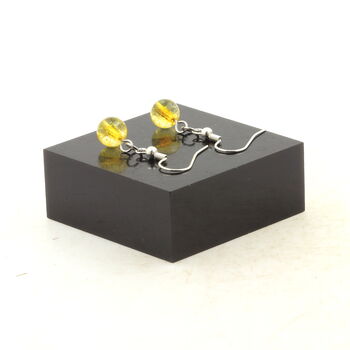 Stainless steel Earrings Citrine 8 mm 1 Bead.
