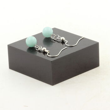 Stainless steel Earrings Amazonite 8 mm 1 Bead.