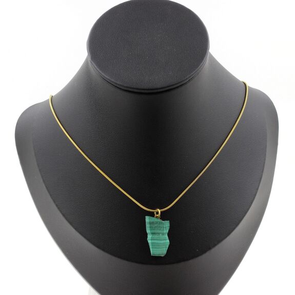 Collier Malachite brut. 15.20 ct. Pièce unique