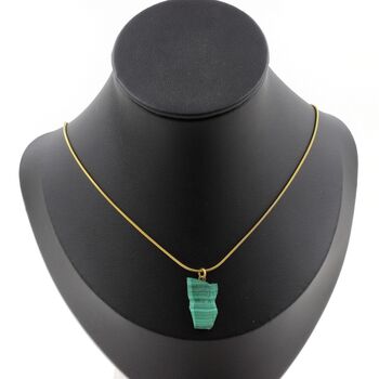 Collier Malachite brut. 15.20 ct. Pièce unique