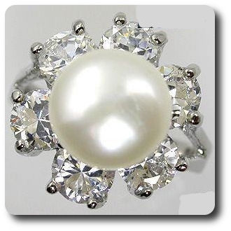 BAGUE PERLE + TOPAZE