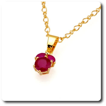 7mm Red Ruby Pendant