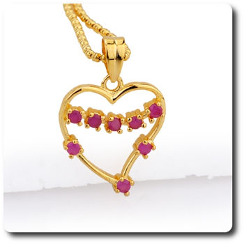 8x2mm Red Ruby Pendant