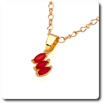 3x5mm Red Ruby Pendant