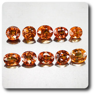 6.37 cts LOT DE 10 GRENAT SPESSARTITE . IF-VVS