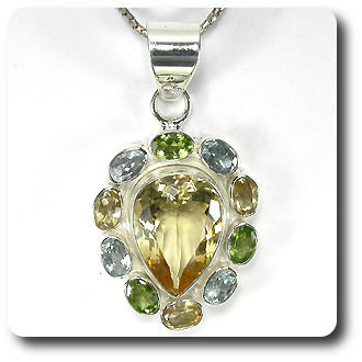CITRINE , PERIDOT & TOPAZ PENDANT